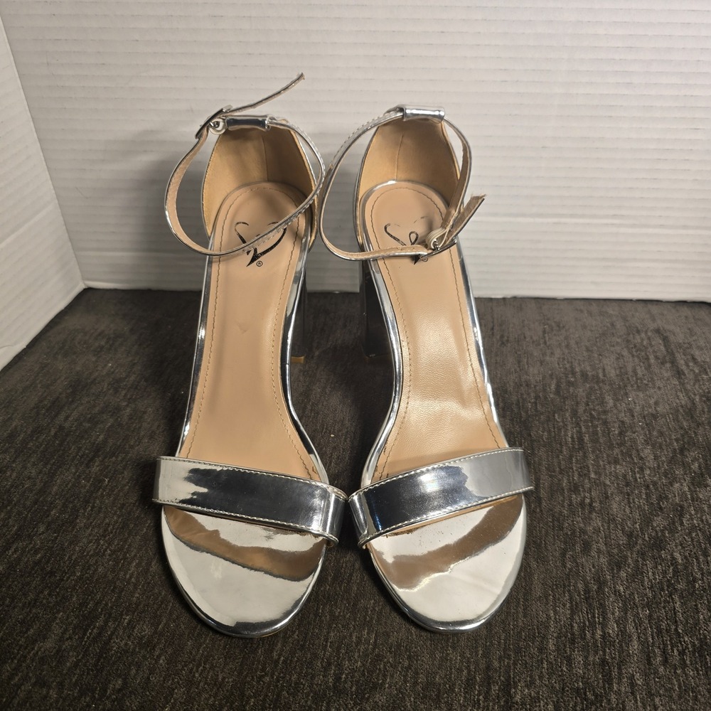 Windsor Shine On Cue Metallic Platform Block Heels Womens Size 10